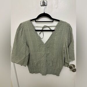 Crave Fame Lacy Green Blouse, Size XL